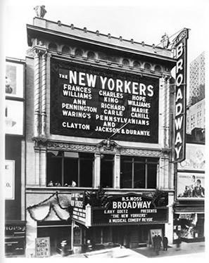 vintage photo of a theater exterior