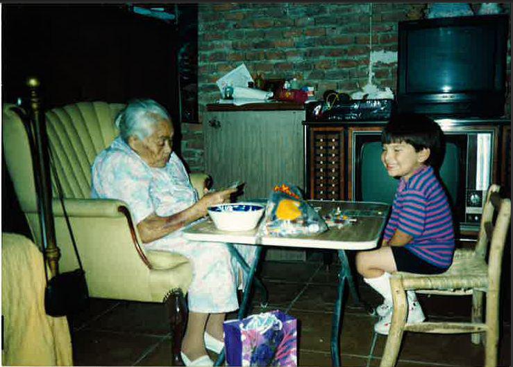 a child with their grandmother
