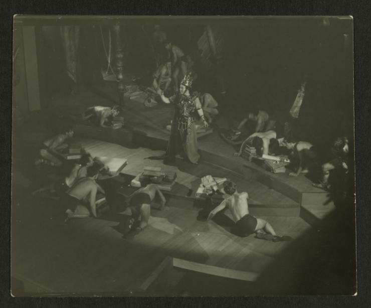 vintage photo of actors on stage