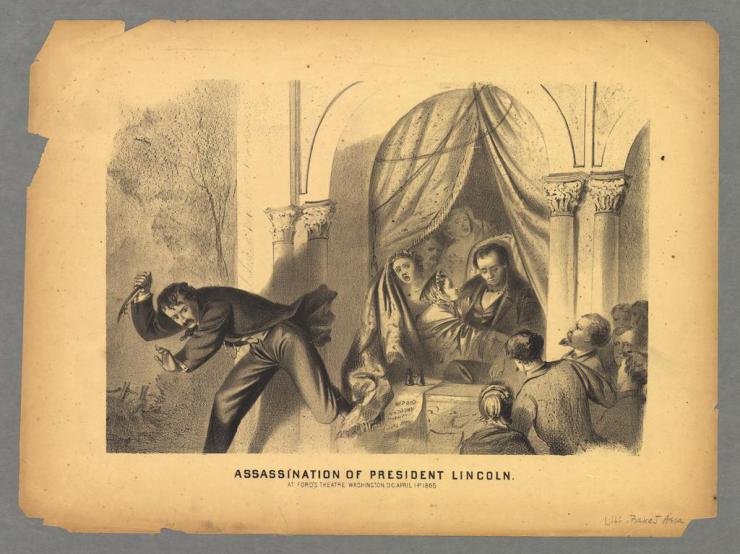 drawing of president lincoln's assassination