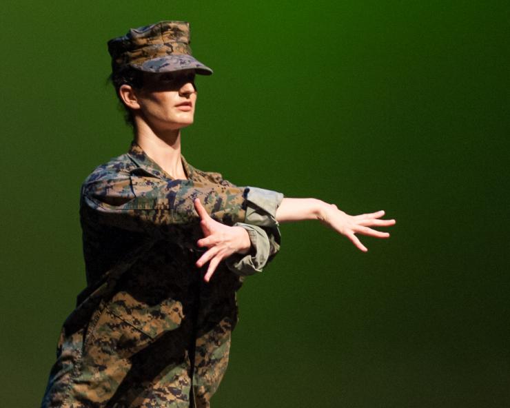 dancer in army uniform 