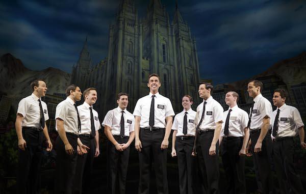 Cast of Book of Mormon on stage 