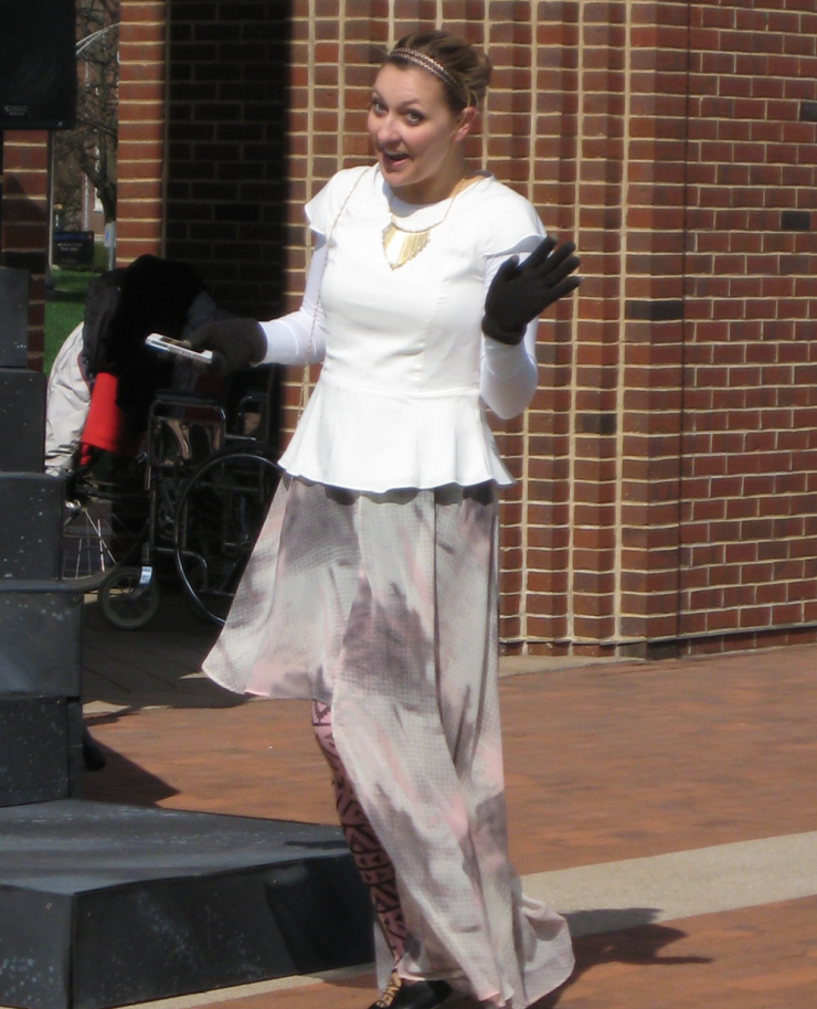 A woman performing 