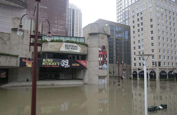 The Alley Theatre under water