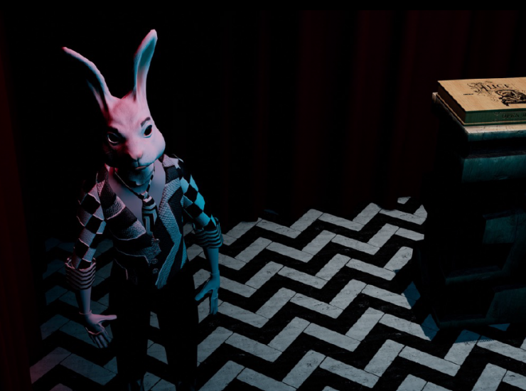 white rabbit from Alice, The Virtual Reality Play