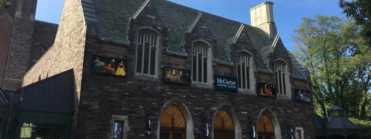 The outside of McCarter Theater 