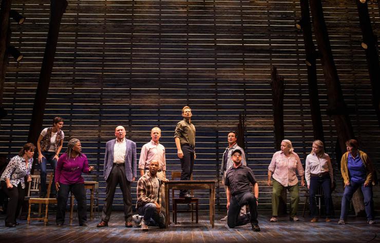 Cast of Come from Away on stage