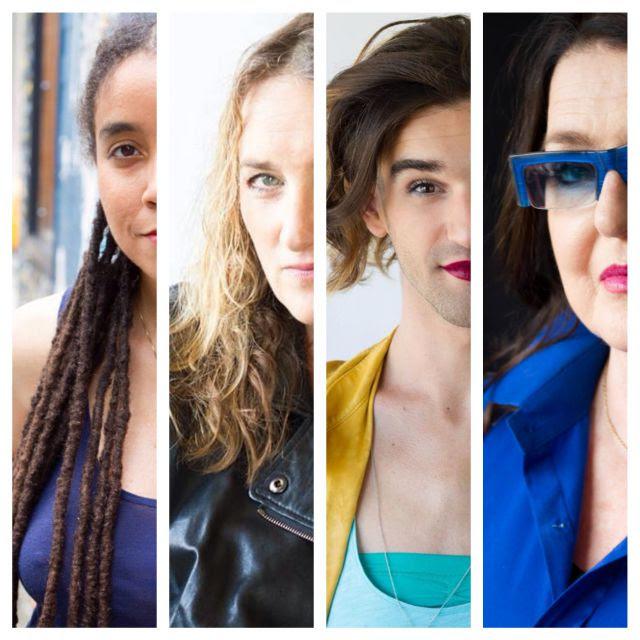 collage of four women playwrights
