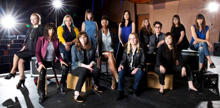 Many female playwrights on stage 