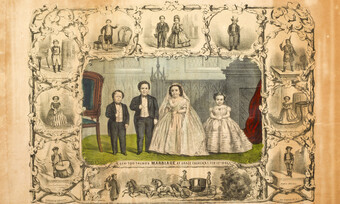 Old print depicting a marriage