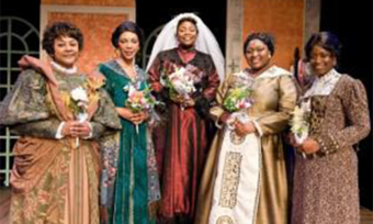 Five women in period dress.