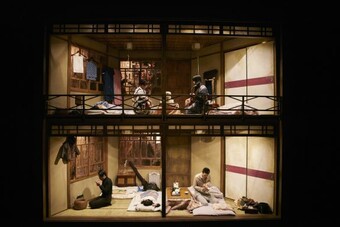 photo of stage depicting a japanese house