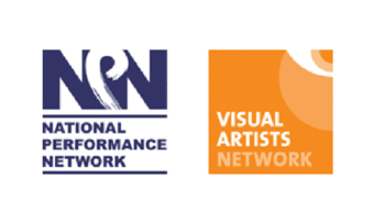 Logos for National Performance Network and Visual Artists Network.