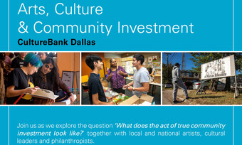 event photos on blue background with arts, culture, & community investment text