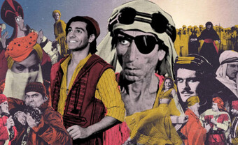 A collage of stereotypical Middle Eastern figures