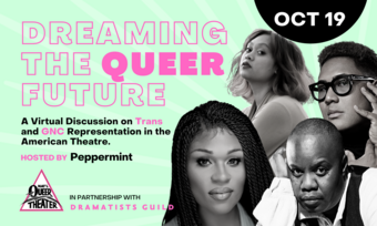 event poster with headshots of panelists for dreaming the queer future.