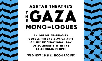 Online Reading of The Gaza Monologues by Ashtar Theatre Palestine Event Poster.