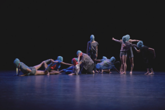 Dancers on Stage Mid Performance in Ashley Chen Piece.