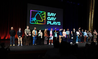Still of curtain call for the live performance of SAY GAY PLAYS.