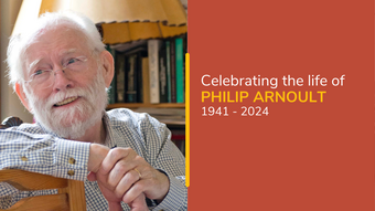 event poster for celebrating the life of philip arnoult.