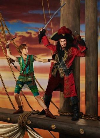 Allison Williams and Christopher Walken as Peter Pan and Captain Hook.